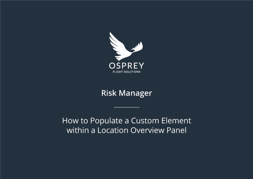 How to Populate a Custom Element with a Location Overview Panel